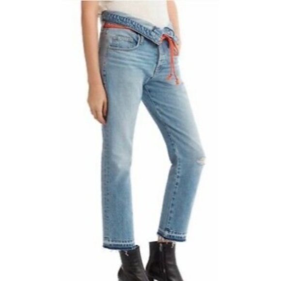 Hudson JESSI BOYFRIEND JEANS Distressed HIGH WAIST Released HEM Size 26 - Picture 2 of 7